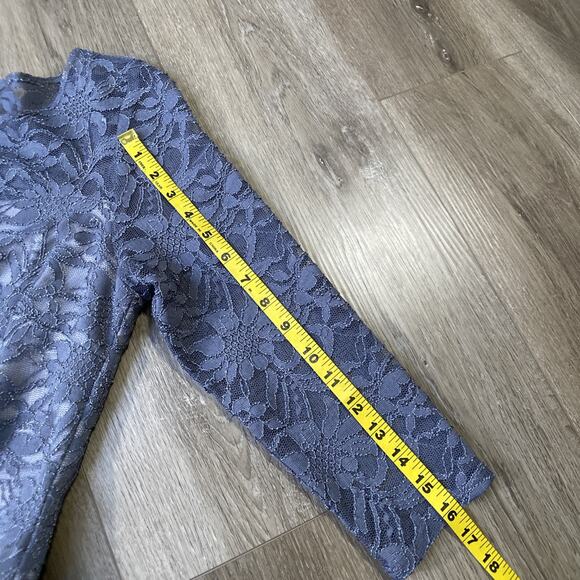 Sangria Fit & Flare Dress Women Sz 12 Gray Lace Overlay Wedding - Picture 8 of 11